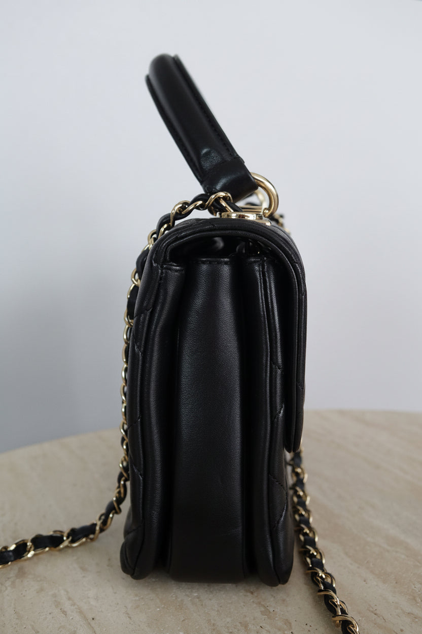 Chanel Black Lambskin Trendy CC Top Handle Bag, Small 25cm