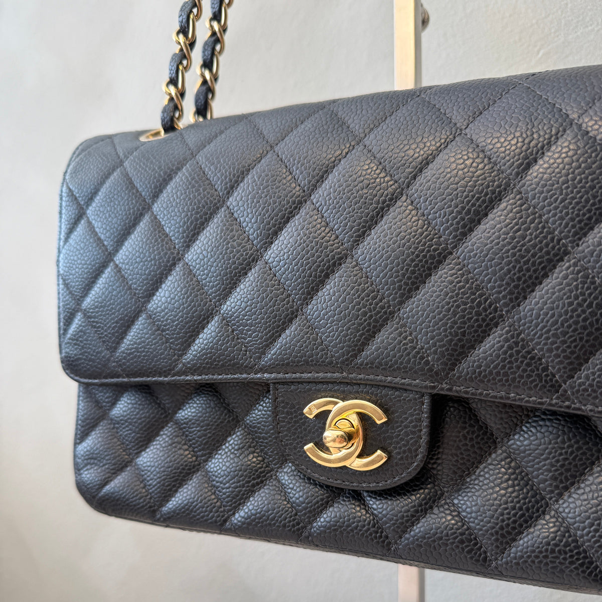 Chanel Classic Double Flap Bag — Medium, Caviar Leather, Black