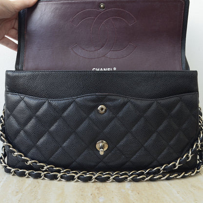 Chanel Jumbo Black Quilted Caviar Leather Flap Bag