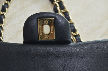 Chanel Classic Flap Bag Black Lambskin Gold Hardware