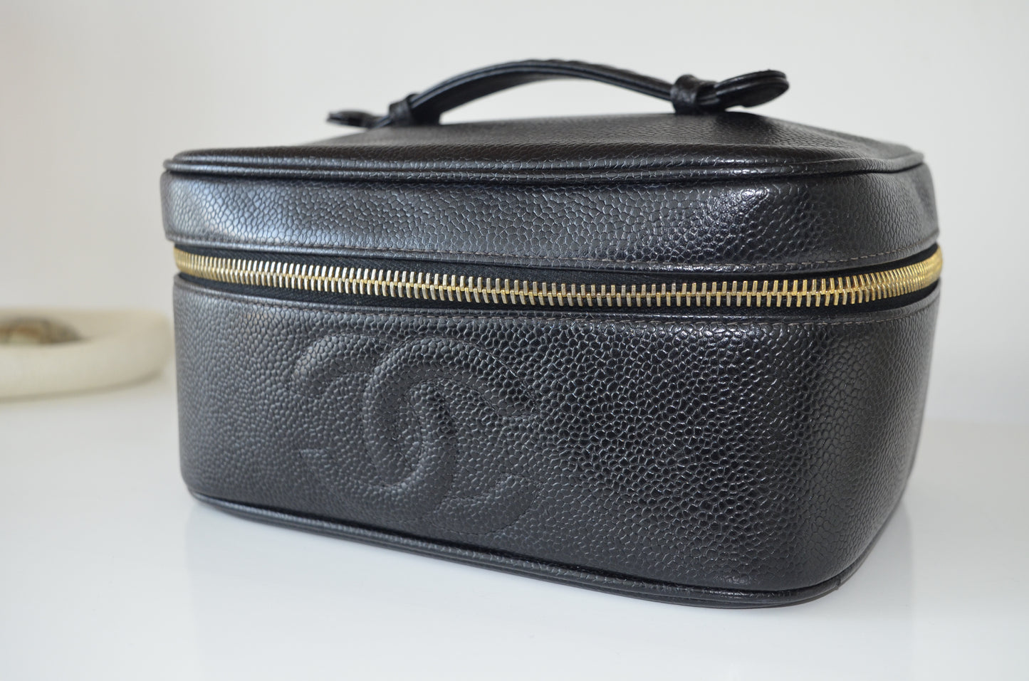 Chanel Black Caviar Leather Vanity Case