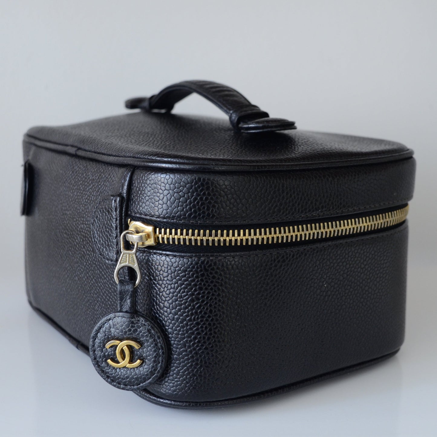 Chanel Black Caviar Leather Vanity Case