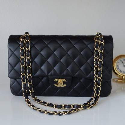 Chanel Classic Flap Bag Black Lambskin Gold Hardware