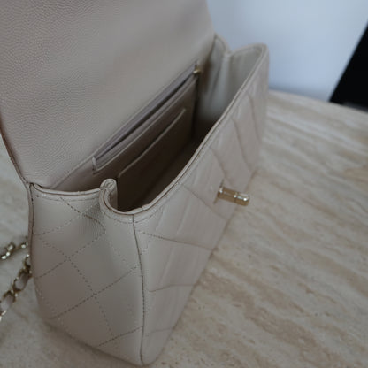Chanel Beige Caviar Skin Top Handle Bag, 23cm, AS5555 (2025)