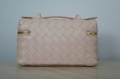 Bottega Veneta Pink Intrecciato Leather 2Way Bang bang Vanity Bag