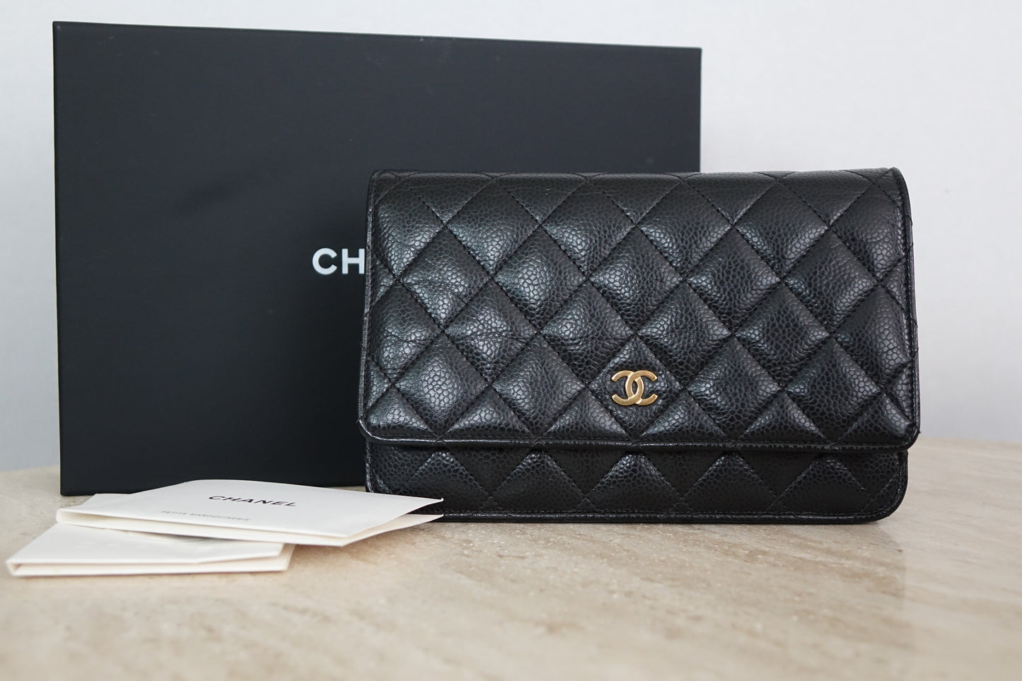 Chanel Matelassé Wallet on Chain, Black Caviar, AP0250 (2022)