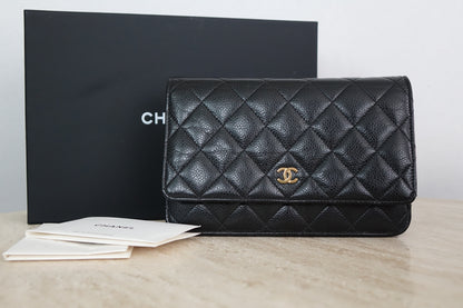 Chanel Matelassé Wallet on Chain, Black Caviar, AP0250 (2022)