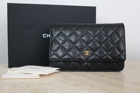 Chanel Matelassé Wallet on Chain, Black Caviar, AP0250 (2022)
