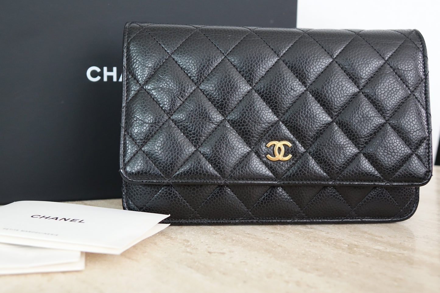 Chanel Matelassé Wallet on Chain, Black Caviar, AP0250 (2022)