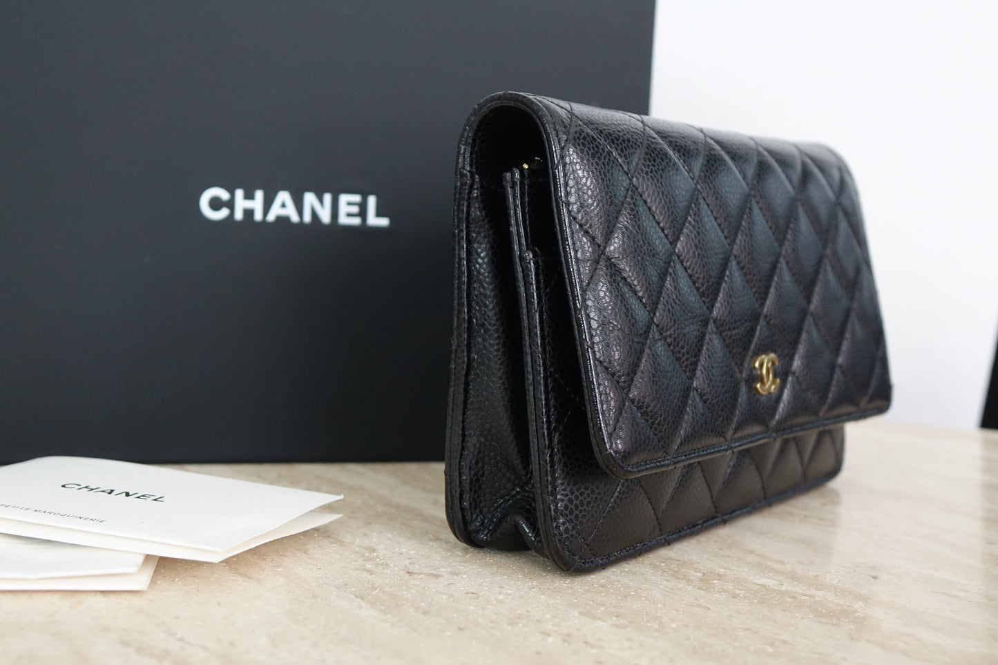 Chanel Matelassé Wallet on Chain, Black Caviar, AP0250 (2022)