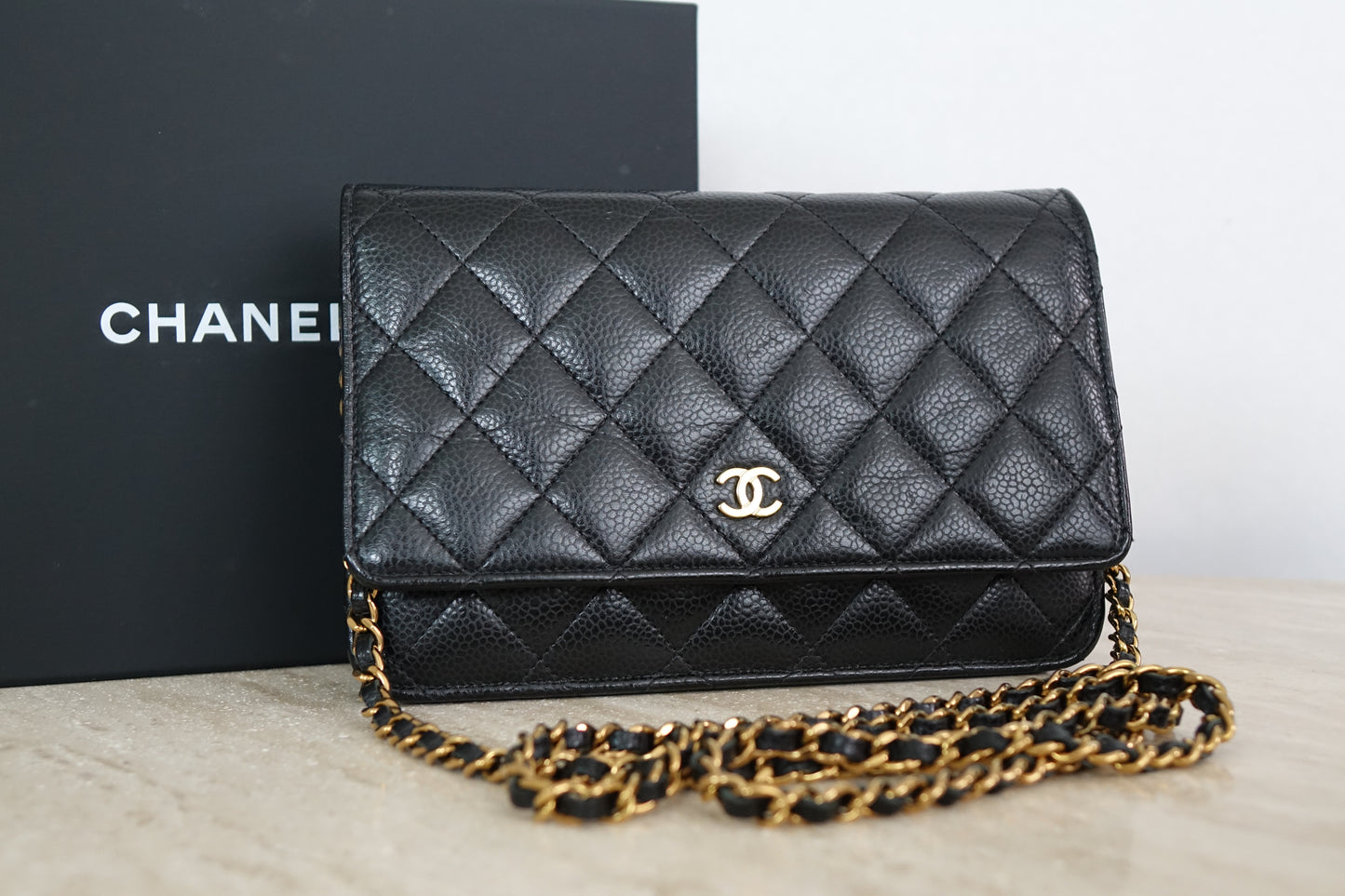 Chanel Matelassé Wallet on Chain, Black Caviar, AP0250 (2022)