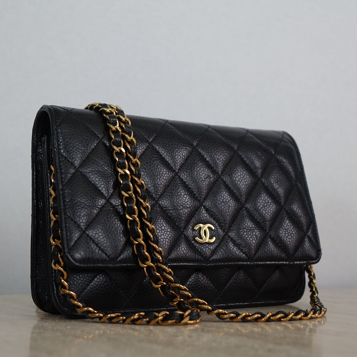 Chanel Matelassé Wallet on Chain, Black Caviar, AP0250 (2022)
