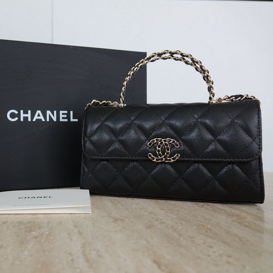 Chanel Black Caviar Coco Handle Bag, 19cm (Chanel 19)
