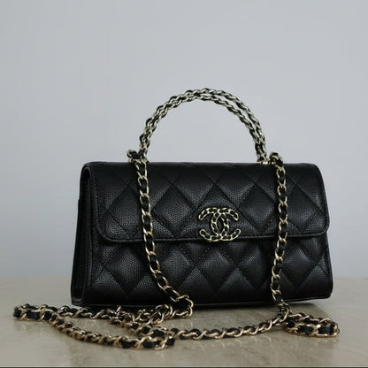 Chanel Black Caviar Coco Handle Bag, 19cm (Chanel 19)