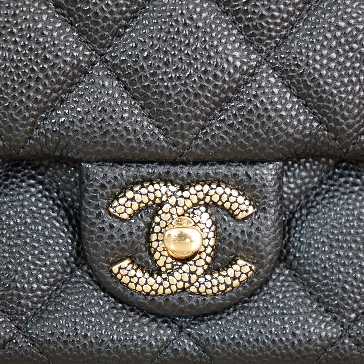 Chanel Black Caviar Leather 24cm Single Flap Bag