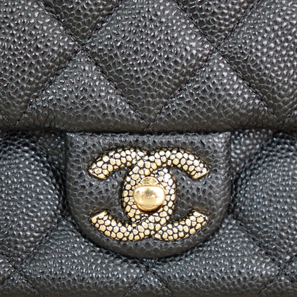Chanel Black Caviar Leather 24cm Single Flap Bag