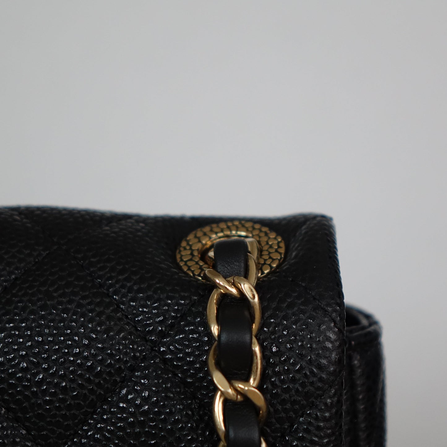 Chanel Black Caviar Leather 24cm Single Flap Bag