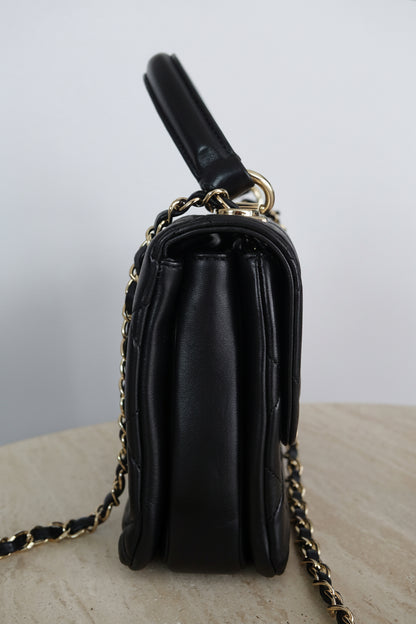 Chanel Black Lambskin Trendy CC Top Handle Bag, Small 25cm
