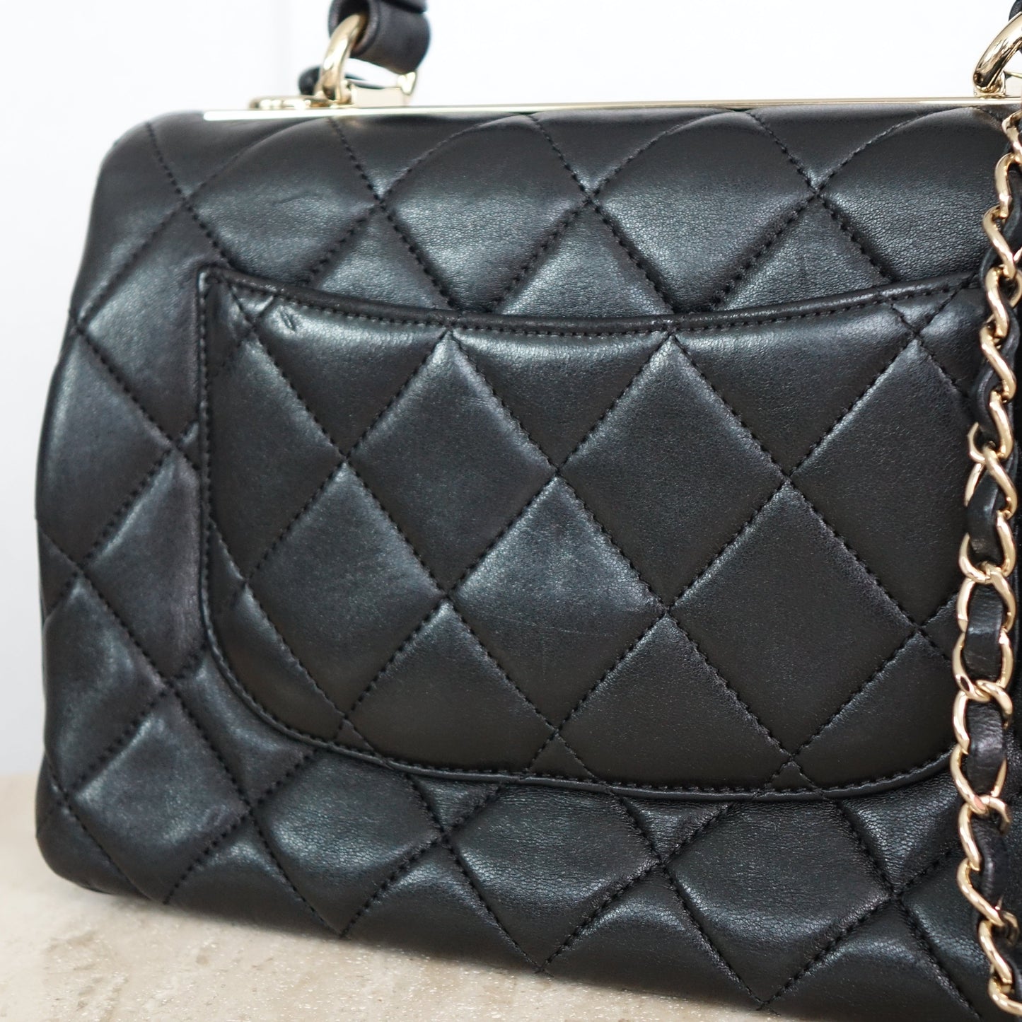 Chanel Black Lambskin Trendy CC Top Handle Bag, Small 25cm