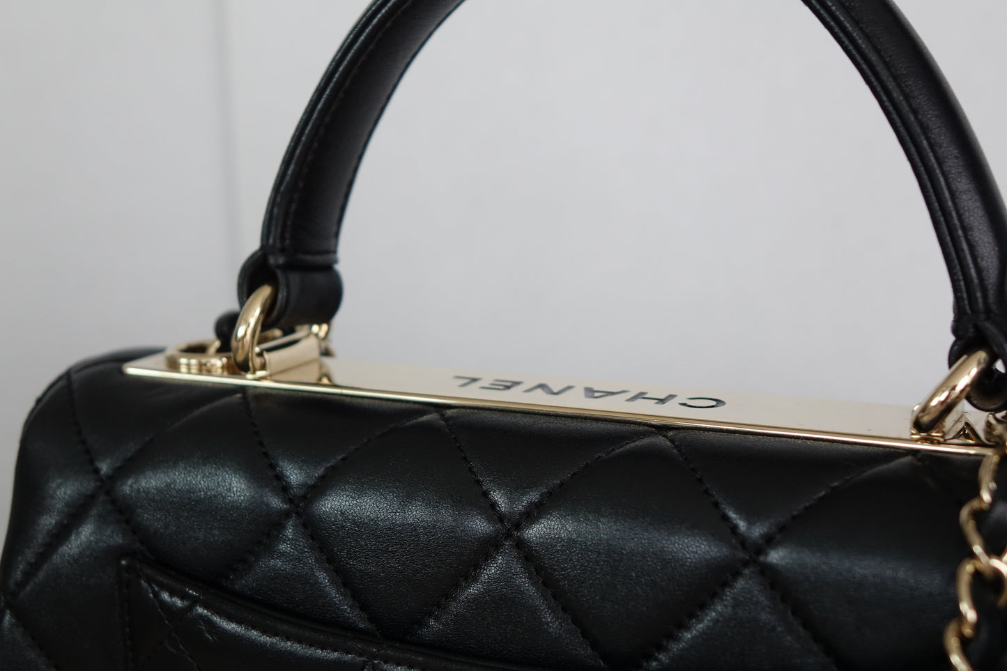 Chanel Black Lambskin Trendy CC Top Handle Bag, Small 25cm
