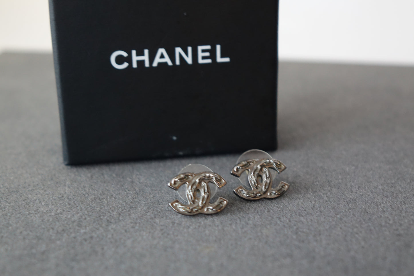 Chanel Stud Earrings — Silver