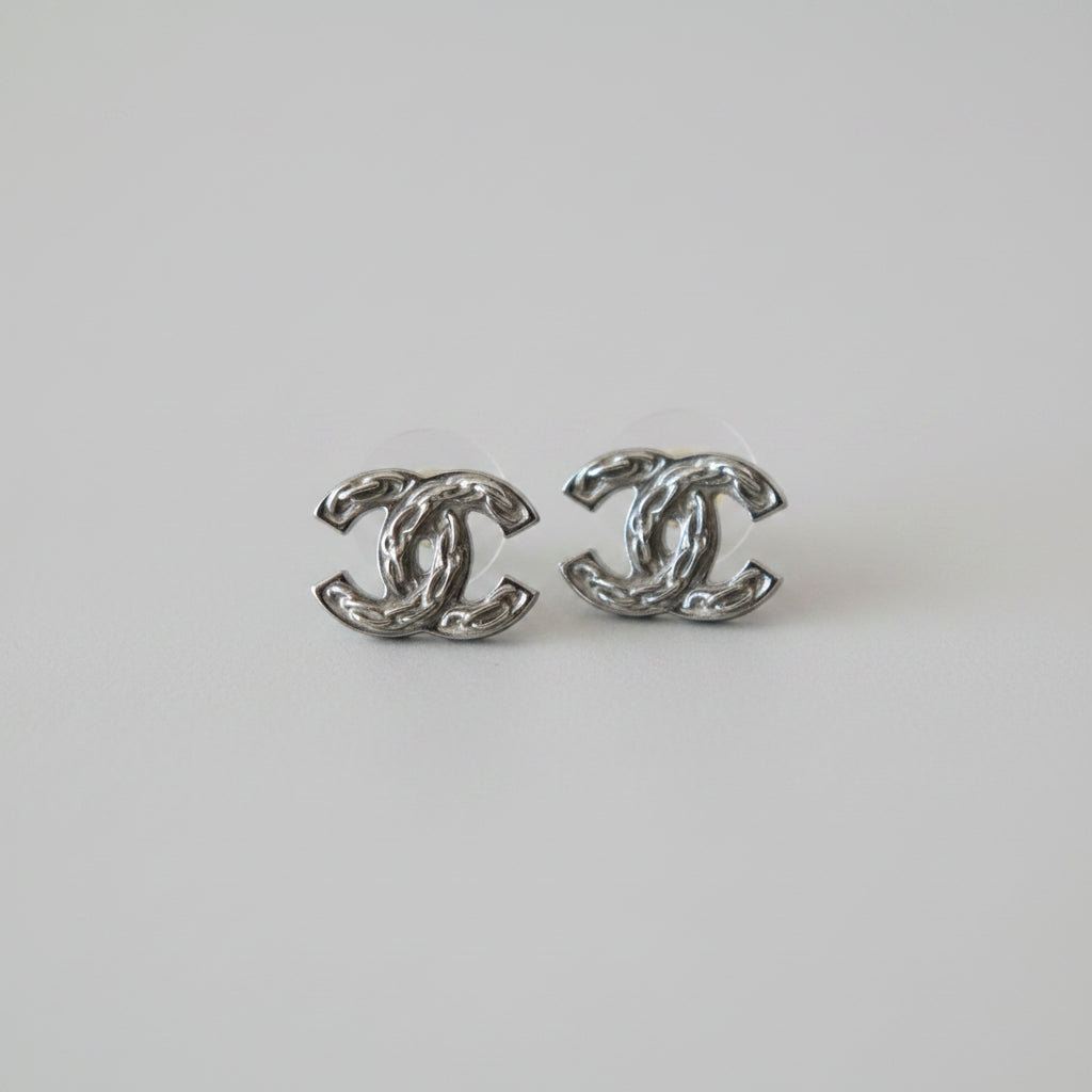 Chanel Stud Earrings — Silver