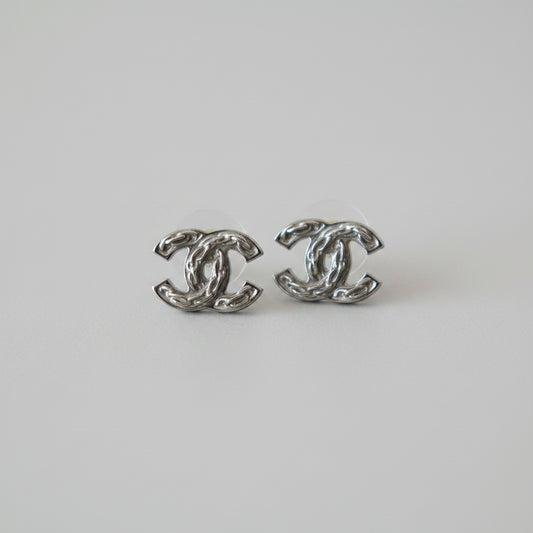 Chanel Stud Earrings — Silver