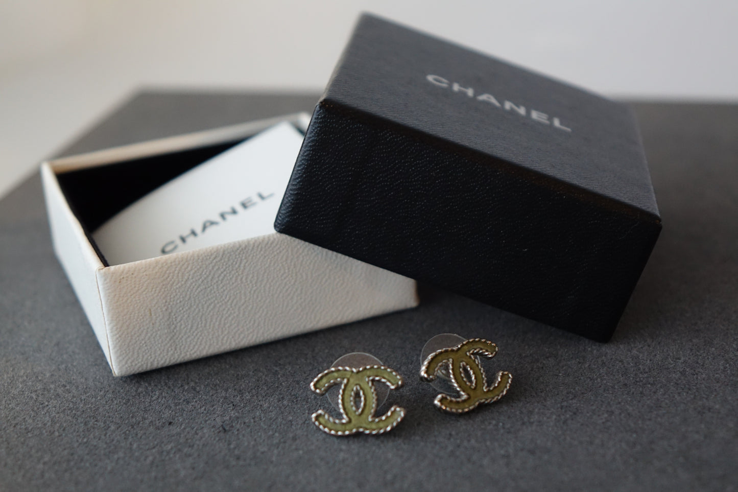 Green Chanel Earrings