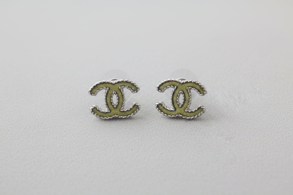 Green Chanel Earrings