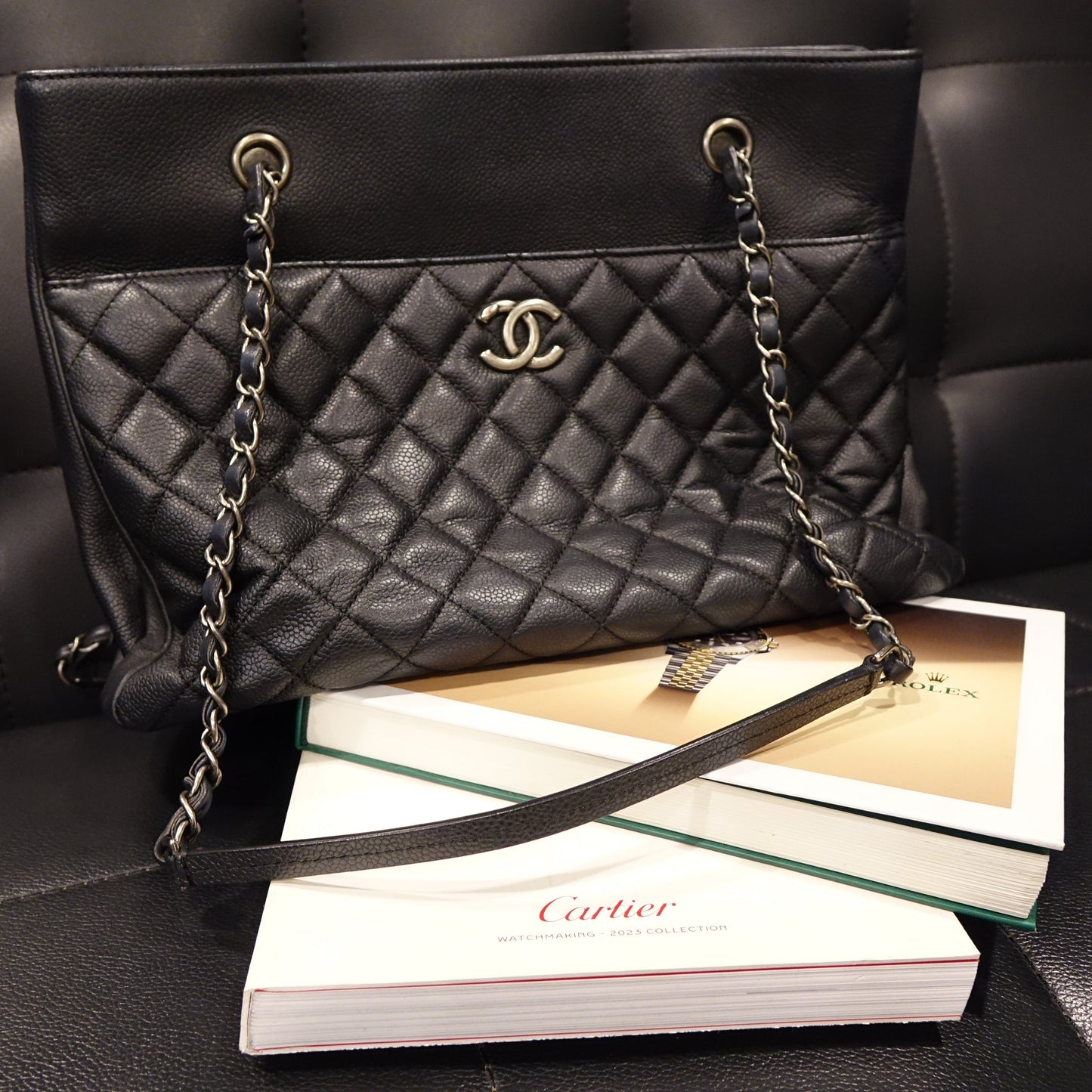 Chanel Silver Chain Tote