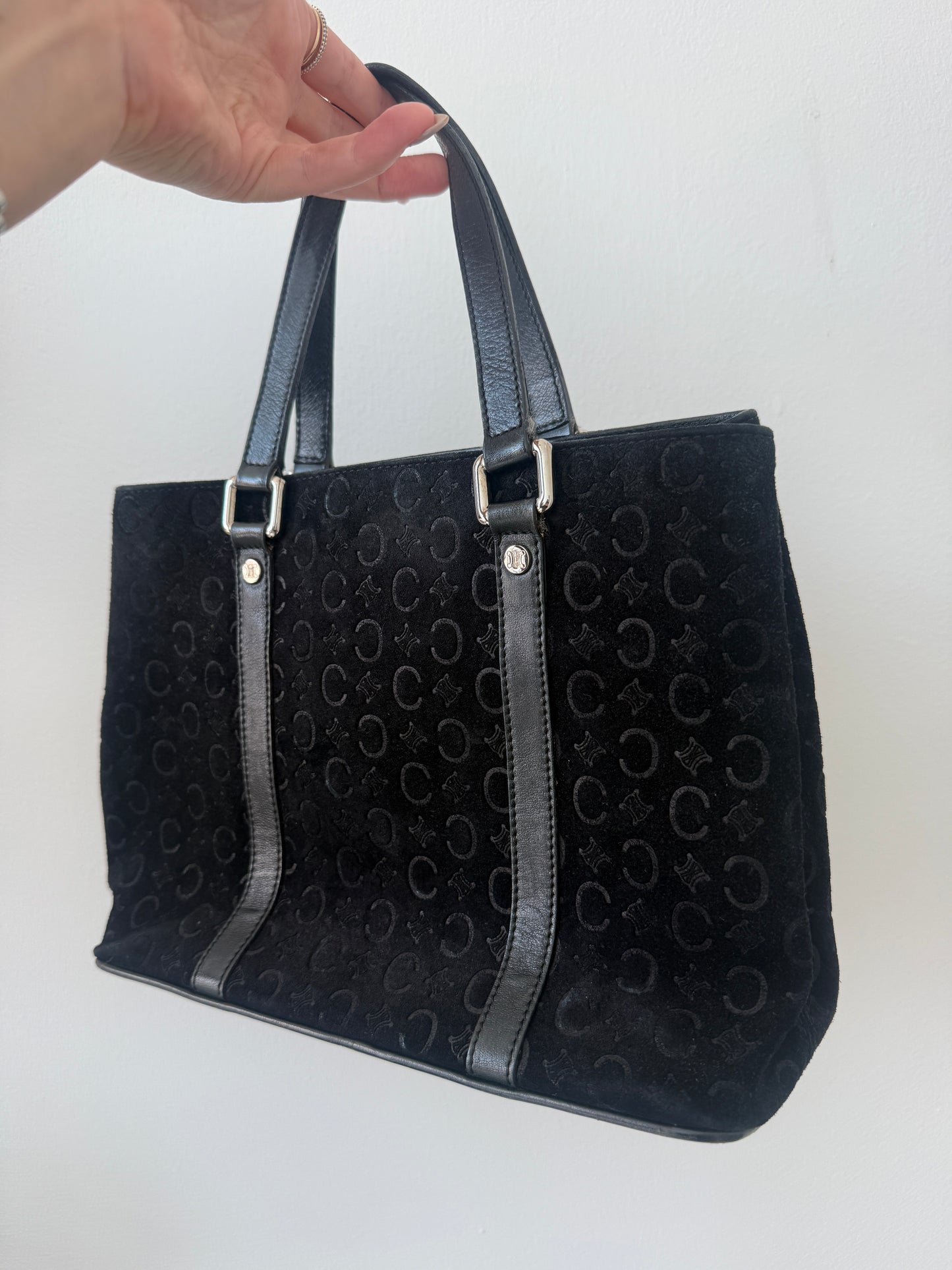 Celine Black Suede Mini Tote