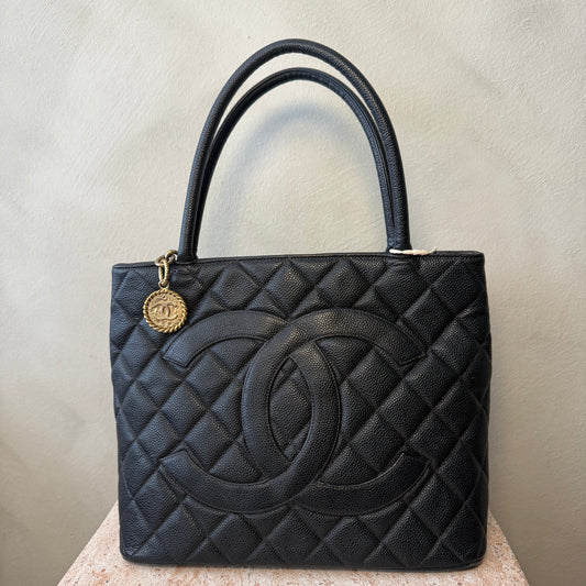 Chanel Medallion Tote — Black Caviar