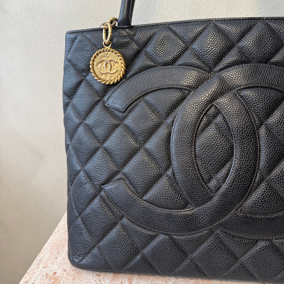 Chanel Medallion Tote — Black Caviar