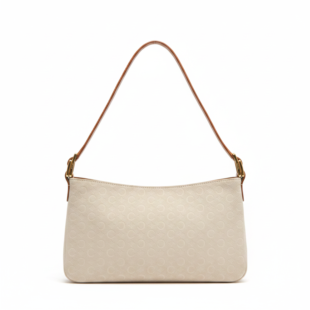 Cream Celine Suede Should Bag