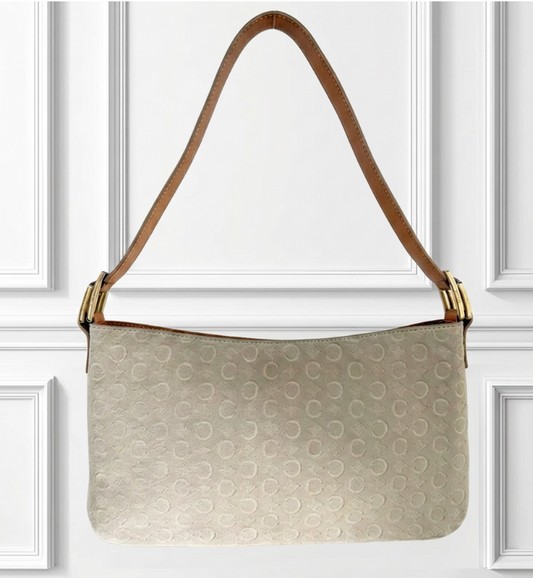 Cream Celine Suede Should Bag